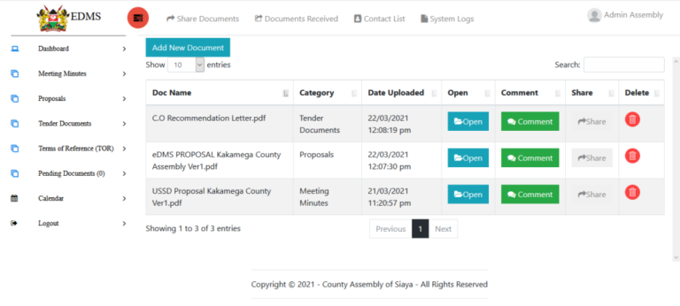 Electronic Document Management Systems – Siaya